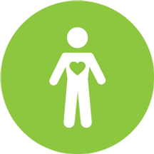 icon com fundo verde e silhueta de pessoa a branco